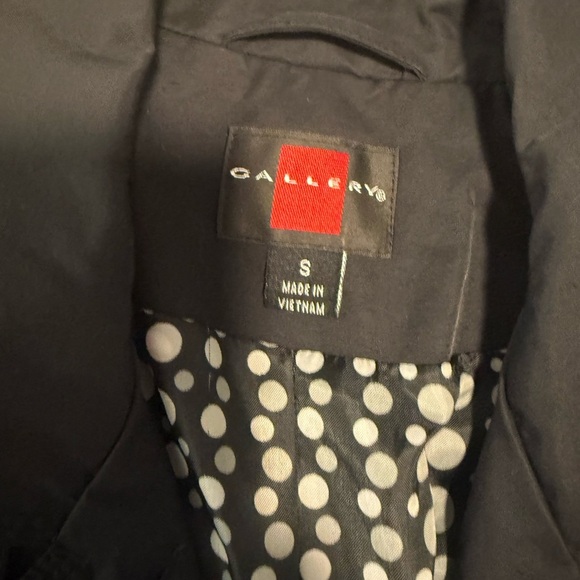 Gallery Black Trench Coat Tailored Minimalist Design Small - Picture 7 of 8